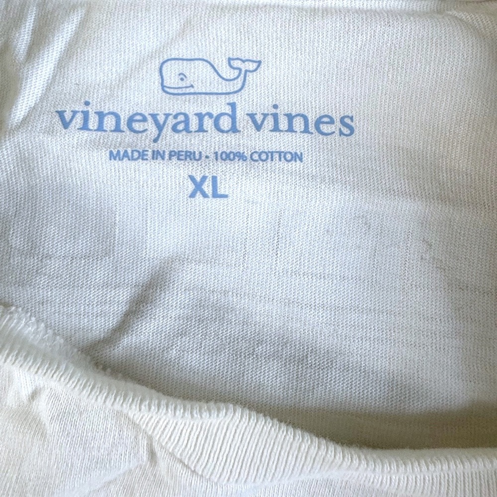Vineyard Vines T-Shirt Mens XL Chicago Hot Dog Graphic Pocket Tee White Cotton - Picture 5 of 8